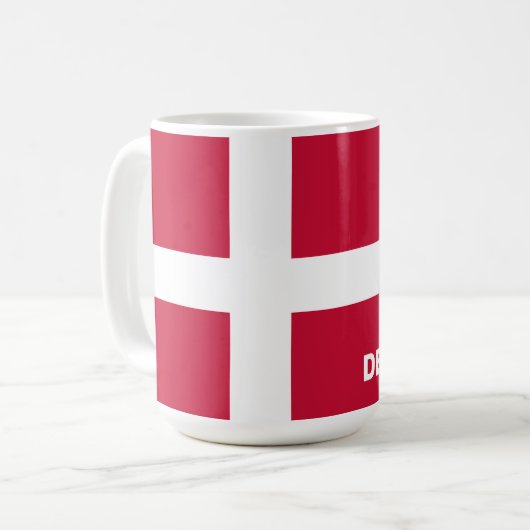 Mug Indicateur Danemark du texte personnalisé (Devant gauche)