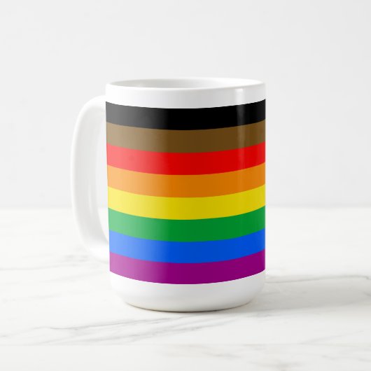 Mug Indicateur de fierté LGBTQ (8 bandes) (Devant gauche)