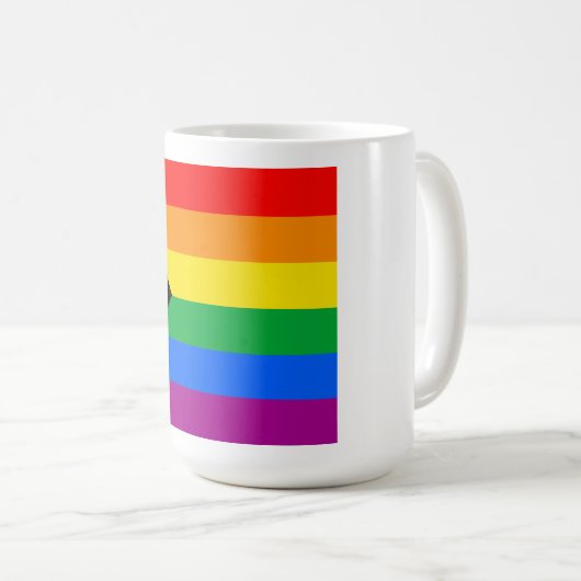 Mug Indicateur de la fierté de progrès intersexe inclu (Devant droit)