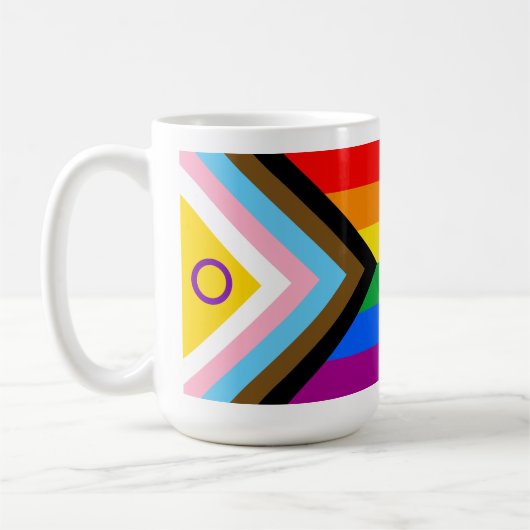 Mug Indicateur de la fierté de progrès intersexe inclu (Gauche)