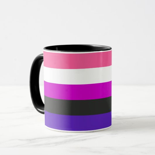Mug Indicateur de la fierté du fluide genderfluide (Devant gauche)