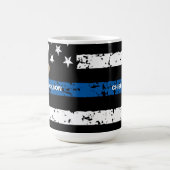 Mug Indicateur de la ligne bleue mince (Centre)