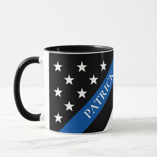 Mug Indicateur de la ligne bleue mince de la police No (Gauche)