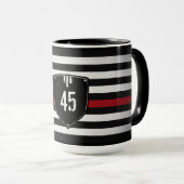 Mug Indicateur de la ligne rouge mince (Devant droit)