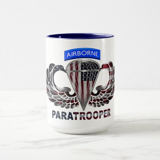 Mug Indicateur de parachutisme aéroporté américain sur (Centre)