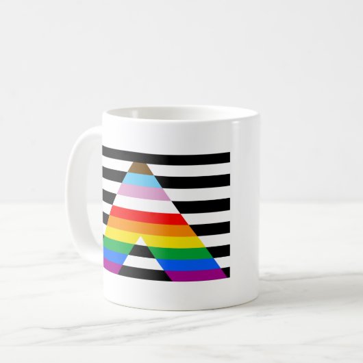 Mug Indicateur de progrès de l'ally Pride LGBTQ (Devant gauche)