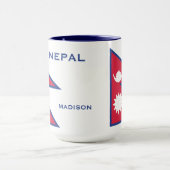 Mug Indicateur Népal Nom personnalisé et texte (Centre)