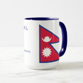 Mug Indicateur Népal Nom personnalisé et texte (Devant droit)