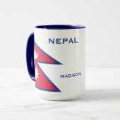 Mug Indicateur Népal Nom personnalisé et texte (Devant gauche)