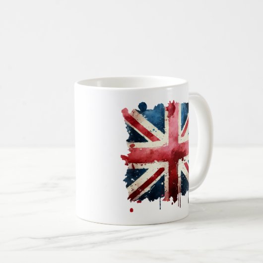 Mug Indicateur Union Jack aquarelle (Devant droit)