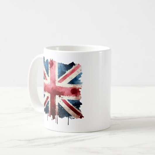 Mug Indicateur Union Jack aquarelle (Devant gauche)