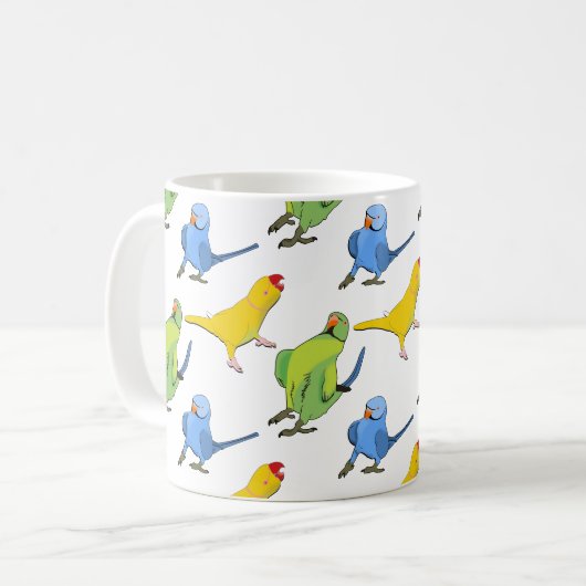 Mug Indien Ringneck Parrot Motif Jouant Animaux de com (Devant gauche)