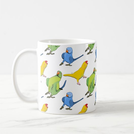 Mug Indien Ringneck Parrot Motif Jouant Animaux de com (Gauche)