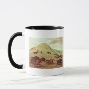 Mug Indiens de Sioux chassant le buffle, 1835 (huile