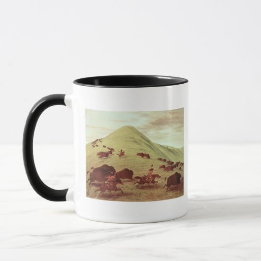 Mug Indiens de Sioux chassant le buffle, 1835 (huile (Gauche)