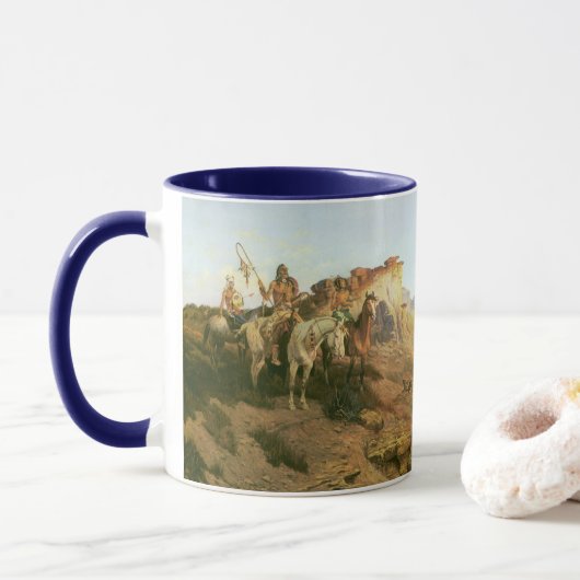 Mug Indiens vintages, Prowlers of the Prairie, Seltzer (Avec donut)