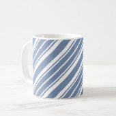 Mug Indigo Bleu et blanc cueillette de café rayé (Devant gauche)