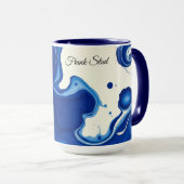 Mug Indigo Blue Abstract Watercolor Personalized  (Devant droit)