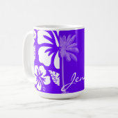 Mug Indigo, palmier hawaïen pourpre (Devant gauche)
