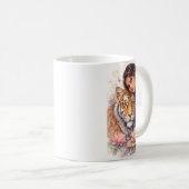 Mug Indischer Frühling - Porträt Frau mit Tiger (Devant droit)