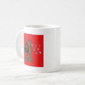 Mug Indonesi Shadow Puppet Hohoho Design sur toile rou (Devant gauche)