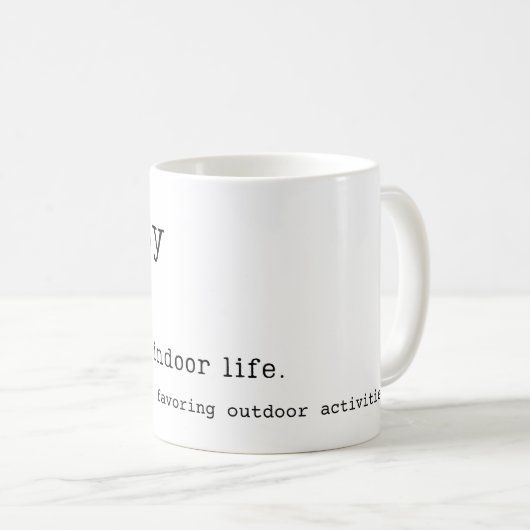 Mug Indoorsy Introvert Cadeau (Devant droit)