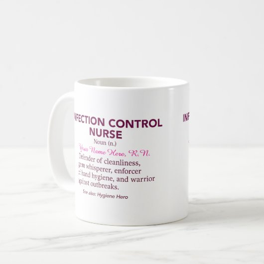 Mug Infection Control Nurse Definition – Funny Hygiene (Devant gauche)
