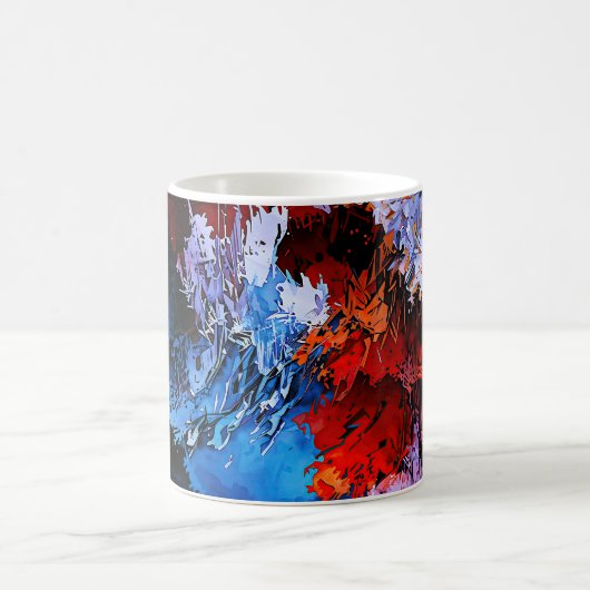 Mug Inferno réfrigéré Bleu Rouge Art Abstrait contempo (Centre)