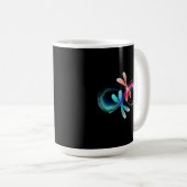 Mug Infini avec des libellules lumineuses (Devant droit)