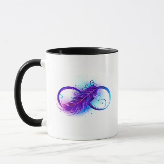 Mug Infini avec plume violette (Gauche)