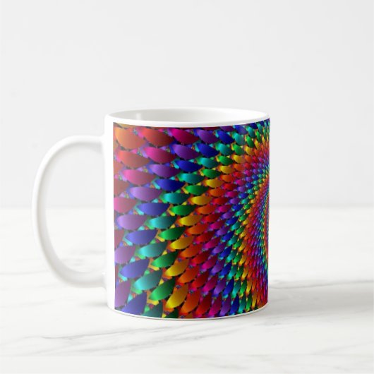 Mug Infini de fractale de spirale d'arc-en-ciel de gay (Gauche)