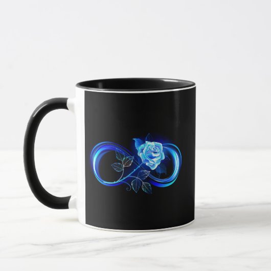 Mug Infini lumineux avec rose bleue (Gauche)