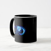 Mug Infini lumineux avec rose bleue (Devant gauche)