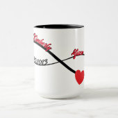 Mug Infinité personnalisée avec coeur (Centre)