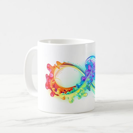 Mug Infinity avec Rainbow Jellyfish (Devant gauche)