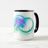 Mug Infinity avec Rainbow Jellyfish (Devant droit)