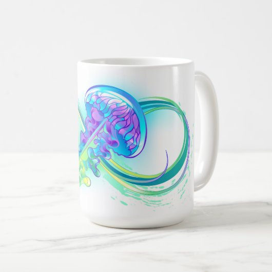 Mug Infinity avec Rainbow Jellyfish (Devant droit)