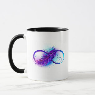 Mug Infinity with purple feather