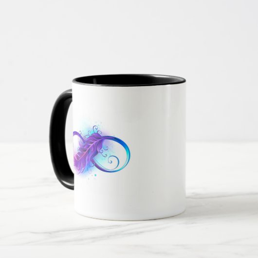 Mug Infinity with purple feather (Devant gauche)