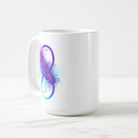 Mug Infinity with purple feather (Devant gauche)