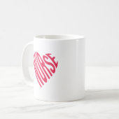 Mug Infirmier le texte en forme de coeur (Devant gauche)