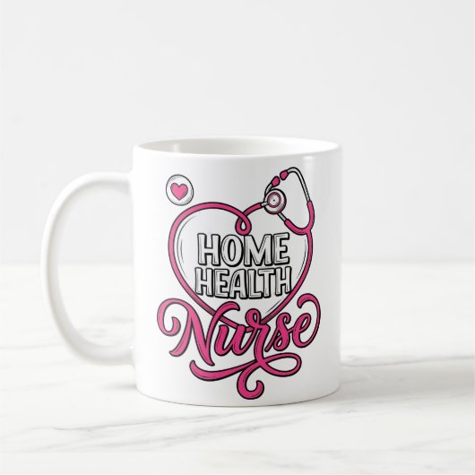 Mug Infirmière à domicile Stéthoscope rose Création de (Gauche)
