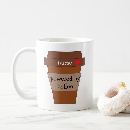 Mug Infirmière Alimentée Par Café (Avec donut)