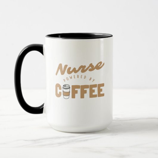 Mug Infirmière Alimentée Par Café Drôle (Gauche)