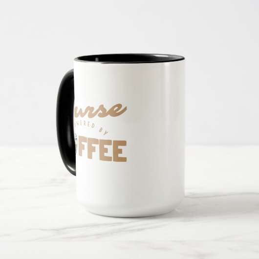 Mug Infirmière Alimentée Par Café Drôle (Devant gauche)