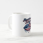 Mug Infirmière Américaine Lips Patriotic Vector Design (Devant gauche)