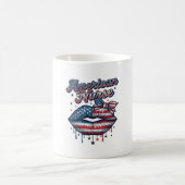 Mug Infirmière Américaine Lips Patriotic Vector Design (Centre)