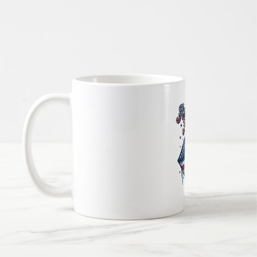 Mug Infirmière Américaine Lips Patriotic Vector Design (Gauche)