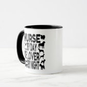 Mug Infirmière Amoureux des chiens (Devant gauche)