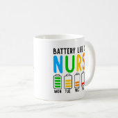 Mug Infirmière amusante - Batterie vie d'une infirmièr (Devant droit)